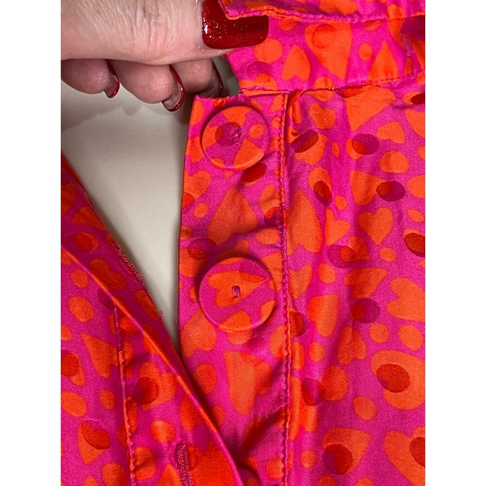 Tara Jarmon Rozenn Dress pink hearts 40 US 8 - Picture 11 of 15